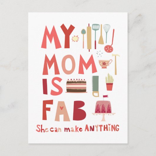 Mijn moeder is Fab Briefkaart (Voorkant)