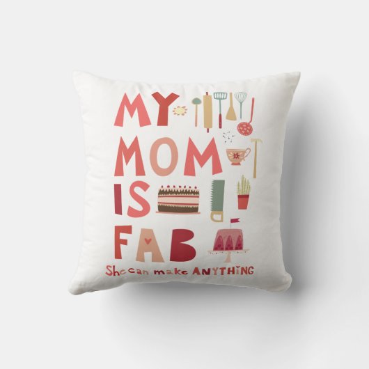 Mijn moeder is Fab Modern Lettering Kussen (Achterkant)