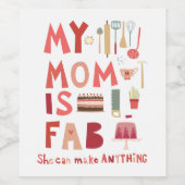 Mijn moeder is Fab Wijn Etiket (Enkel label)