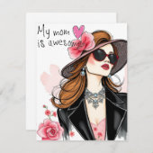 Mijn moeder is fantastisch feestdagenkaart (Voorkant / Achterkant)