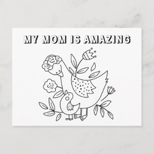 Mijn Moeder is Geweldig - Kleurkaart voor Kinderen Briefkaart