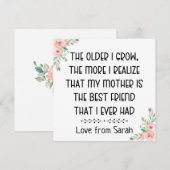 Mijn moeder is mijn beste vriend, Sentimental gift Feestdagenkaart (Voorkant / Achterkant)