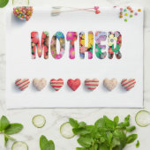 Mijn moeder is mijn koningin theedoek (Gevouwen)