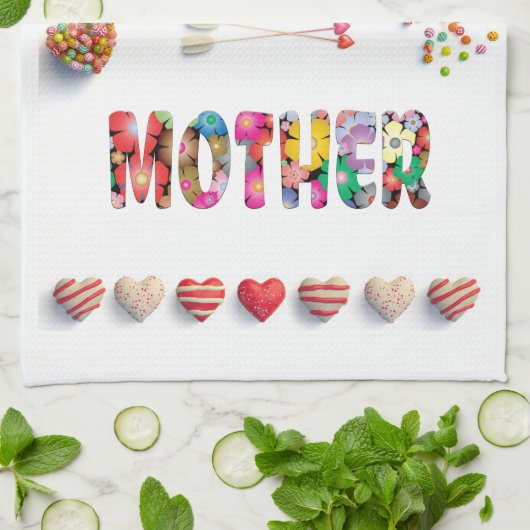 Mijn moeder is mijn koningin theedoek (Gevouwen)