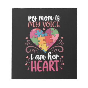 Mijn moeder is mijn stem Autisme Bewustzijn Notitieblok