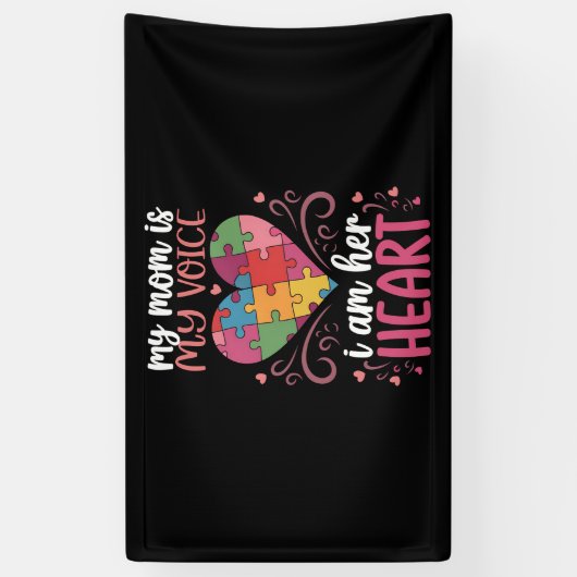 Mijn moeder is mijn stem Autisme Bewustzijn Spandoek (Verticaal)