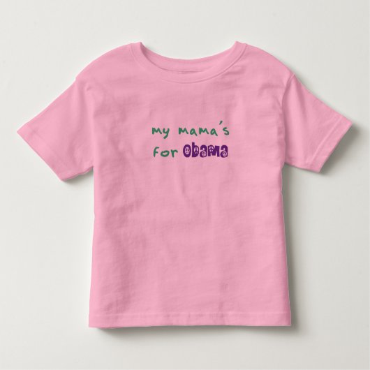 Mijn moeder is voor Obama Toddler Ringer Kinder Shirts (Voorkant)