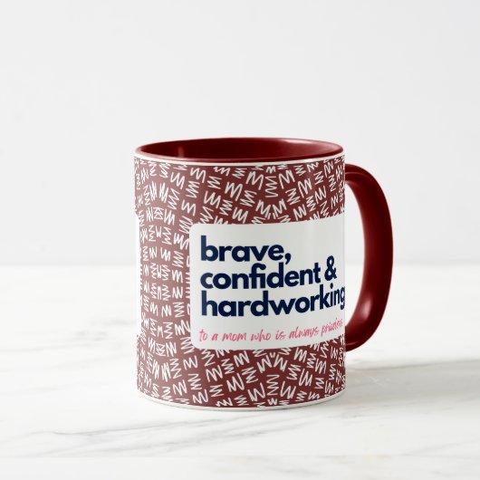 Mijn moeder is wrijvingsloos, vol vertrouwen en ha mok (Voorkant rechts)