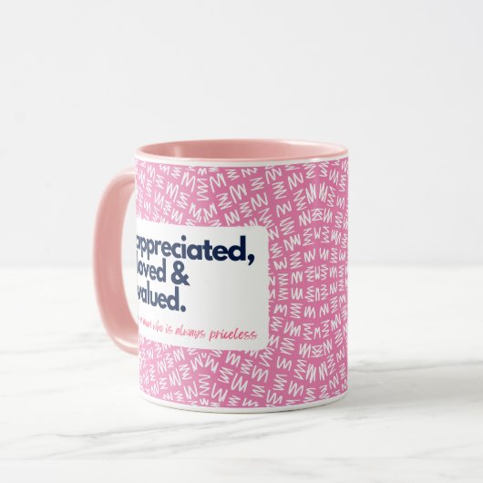 Mijn moeder is zonder prijs gewaardeerd, geliefd e mok (Voorkant links)