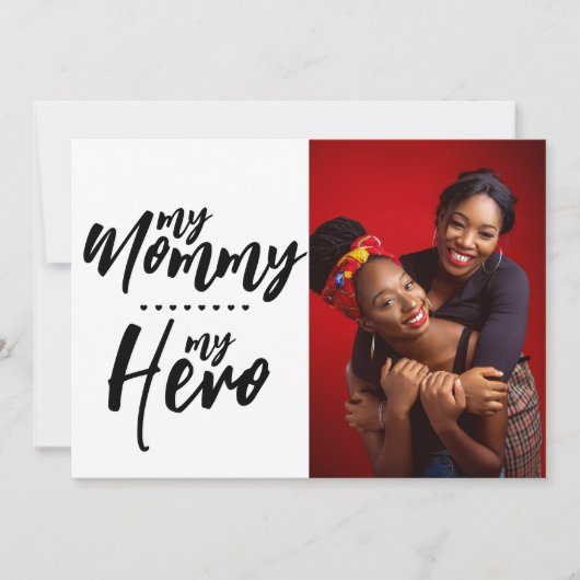 Mijn Moeder Mijn Held | Foto Moederdag Feestdagenkaart (Voorkant)