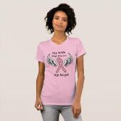 Mijn Moeder Mijn Held Lint voor Borstkanker Bewust T-shirt (Voorkant volledig)