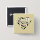 Mijn moeder Mijn Hero Vierkante Button 5,1 Cm (Voorkant /achterkant)