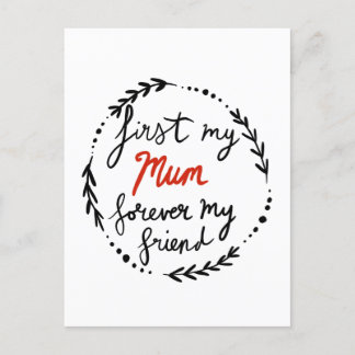 Mijn moeder, mijn vriend feestdagenkaart