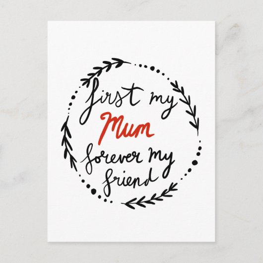 Mijn moeder, mijn vriend feestdagenkaart (Voorkant)