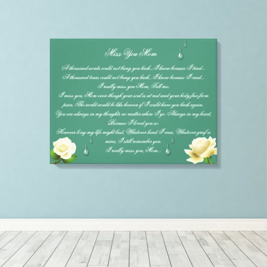 Mijn moeder mis ik 24x16 canvasprint canvas afdruk (Insitu (Houten vloer))