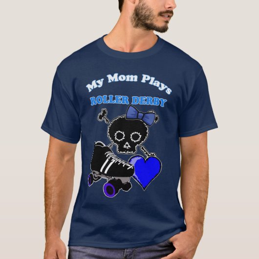 Mijn moeder speelt Roller Derby (meisje) T-shirt (Voorkant)