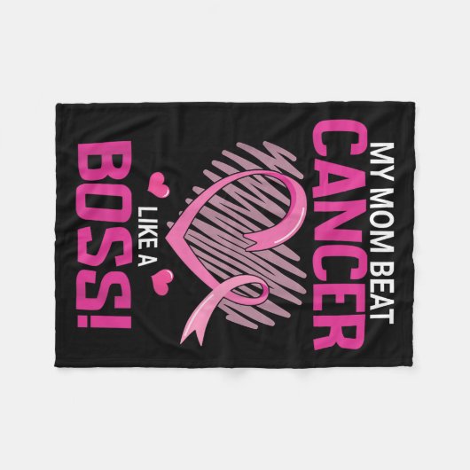 Mijn moeder versloeg borstkanker als een baas krij fleece deken (Voorkant (Horizontaal))