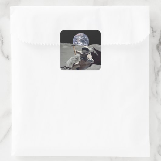 Mijn moeder vierkante sticker (Tas)