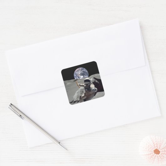 Mijn moeder vierkante sticker (Envelop)