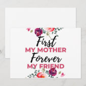 Mijn moeder voor altijd mijn vriend zwart feestdagenkaart (Voorkant / Achterkant)