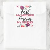 Mijn moeder voor altijd mijn vriend zwart vierkante sticker (Tas)