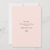 Mijn moeder voor de eerste keer mijn vriendschapss bedankkaart (Achterkant)