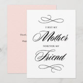 Mijn moeder voor de eerste keer mijn vriendschapss bedankkaart (Voorkant / Achterkant)