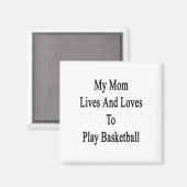 Mijn moeder woont en speelt graag basketbal magneet (Voorkant / Achterkant)