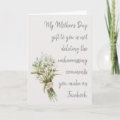 Mijn Moederdag cadeau voor jou Kaart (Voorkant)