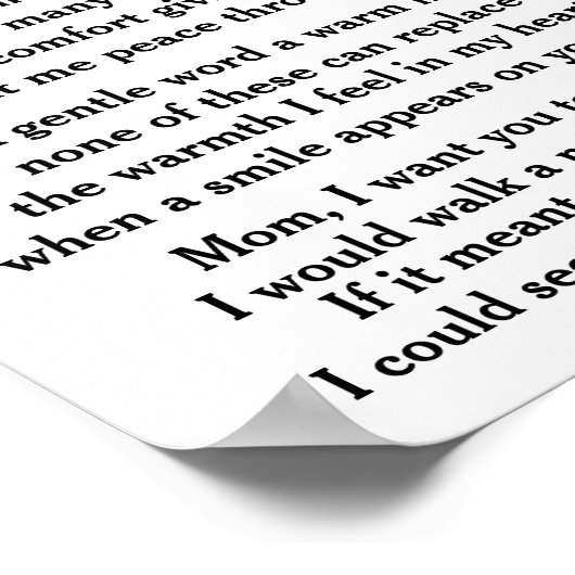 MIJN MOEDER'S KLEINE POSTER (Hoek)