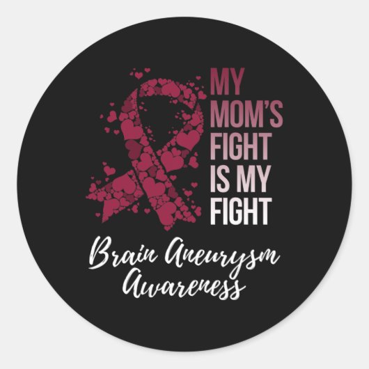 Mijn moeders strijd is mijn strijd tegen hersensch ronde sticker (Voorkant)