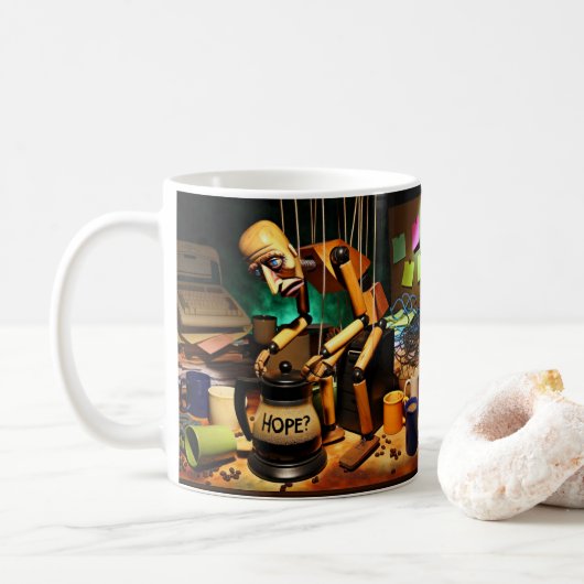Mijn mok haat ochtenden ook (Met donut)