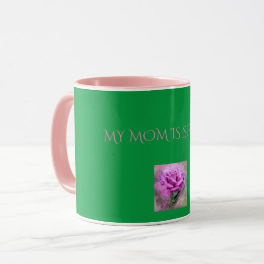 'MIJN MOM IS SPECIALE' roze roze roze roze/groene  Mok (Voorkant links)