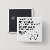 Mijn mond dicht houden Funny Button Badge Pin (Voorkant /achterkant)