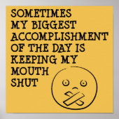 Mijn mond houden Zwijgen Posters signaleren Gezegd (Voorkant)