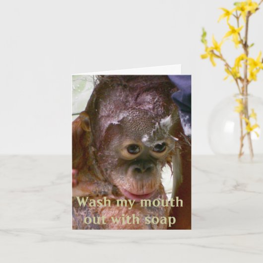 Mijn mond wassen met zeep verontschuldiging kaart (Gele Bloem)