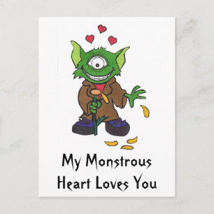 Mijn monsterlijk hart houdt van je briefkaart
