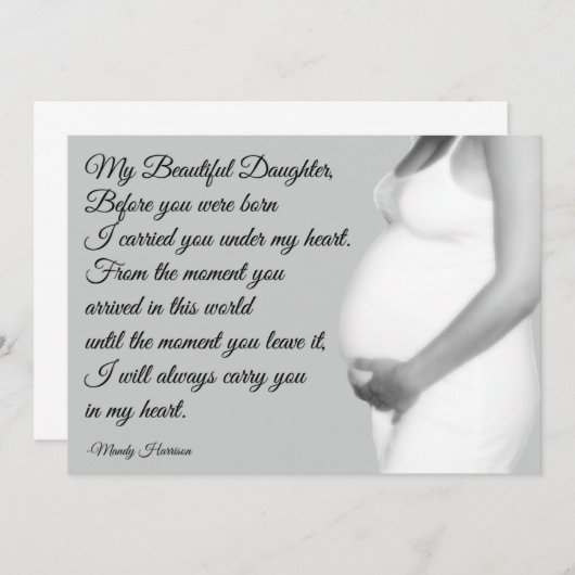 Mijn mooie Dochtermoederschap Citaat Mam Kaart (Voorkant / Achterkant)