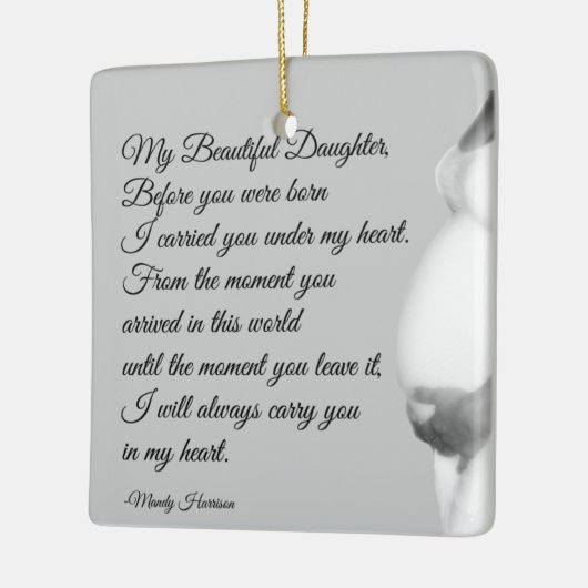 Mijn mooie Dochtermoederschap Kerstmis Keramisch Ornament (Links)