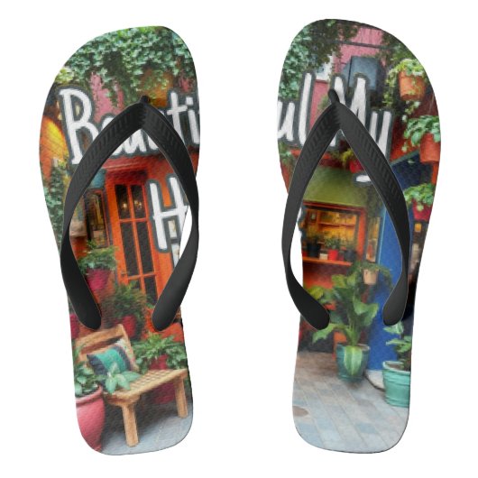 Mijn mooie huis teenslippers (Voetbed)