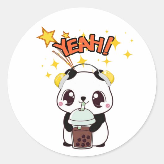 Mijn Mooie Panda Ronde Sticker (Voorkant)