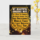 Mijn mooie prachtige vrouw Ik hou van je Kaart (Gele Bloem)