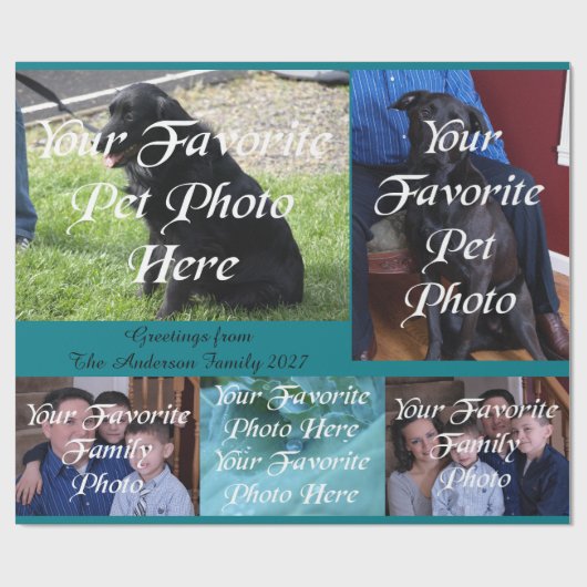 Mijn mooie vrienden en familiefoto cadeaupapier (Vlak)