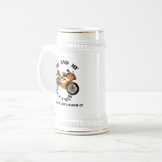 Mijn motorfiets bierpul (Voorkant links)