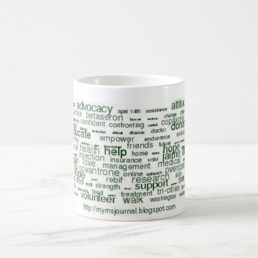 Mijn MS Journal - tekstwolk Koffiemok (Center)