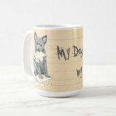 Mijn Mudi Ate Mijn thuiswerk Coffee Mok (Voorkant links)