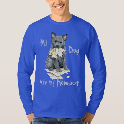 Mijn Mudi Ate Mijn thuiswerk T-Shirt (Voorkant)