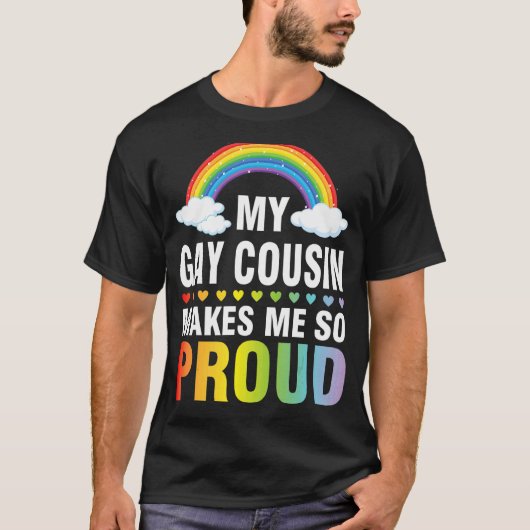 Mijn muizenneef maakt me zo'n proud lgbt maand bro t-shirt (Voorkant)
