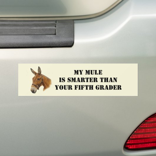 Mijn Mule is Smarter Bumpersticker (Op auto)