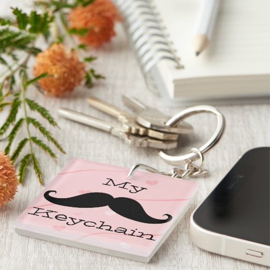 Mijn Mustache Acrylische Sleutelhanger (Voorkant Rechts)